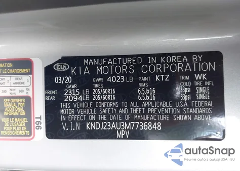 2021 Kia Soul S from USA, damaged, VIN KNDJ23AU3M7736848